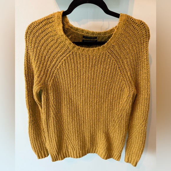 American Eagle Outfitters Sweater Women Medium Green Knit Square Neck Sleeves - Picture 1 of 5
